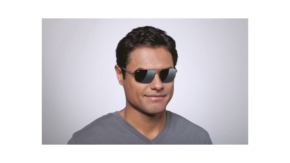 Maui Jim Sandalwood Sunglasses w/ Silver Frame and Neutral Grey Lenses - 217-17, On Model