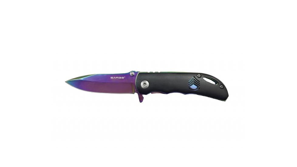 Sarge Joker Rainbow TiN-Coated Swift Assist Folder Knife 2-3/4in Blade, SK-821