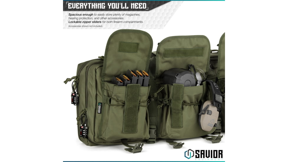 Savior Equipment American Classic Shorty Double Rifle Case, 28in, OD Green, RB-2812DG-V1-OG