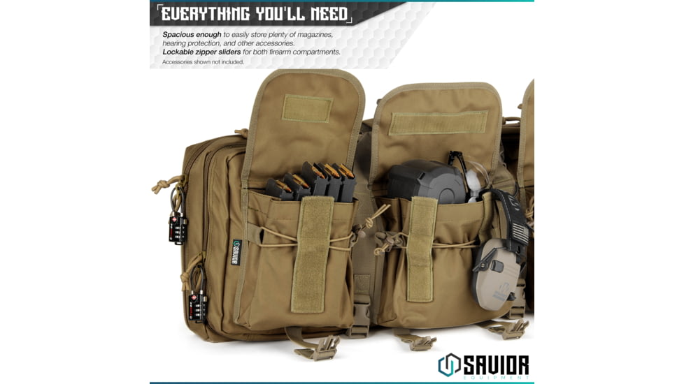 Savior Equipment American Classic Shorty Double Rifle Case, 32in, Dark FDE, RB-3212DG-V1-TN