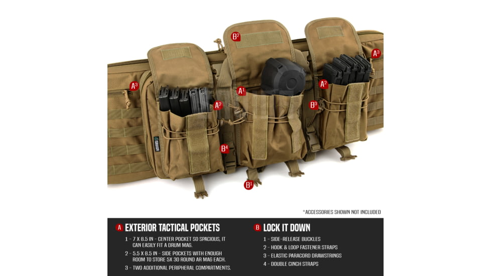 Savior Equipment American Classic Double Rifle Case, 36in, Dark FDE, RB-3612DG-V1-TN