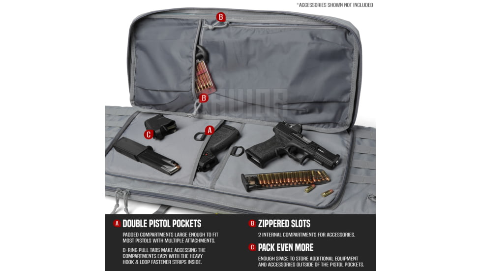 Savior Equipment American Classic Double Rifle Case, 36in, Gray, RB-3612DG-V1-GS