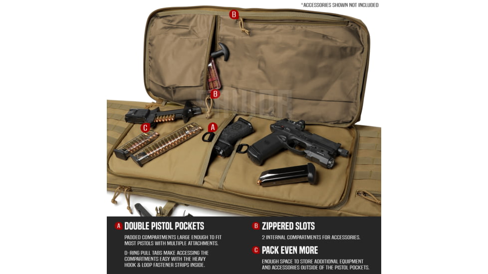 Savior Equipment American Classic Double Rifle Case, 46in, Dark FDE, RB-4612DG-V1-TN