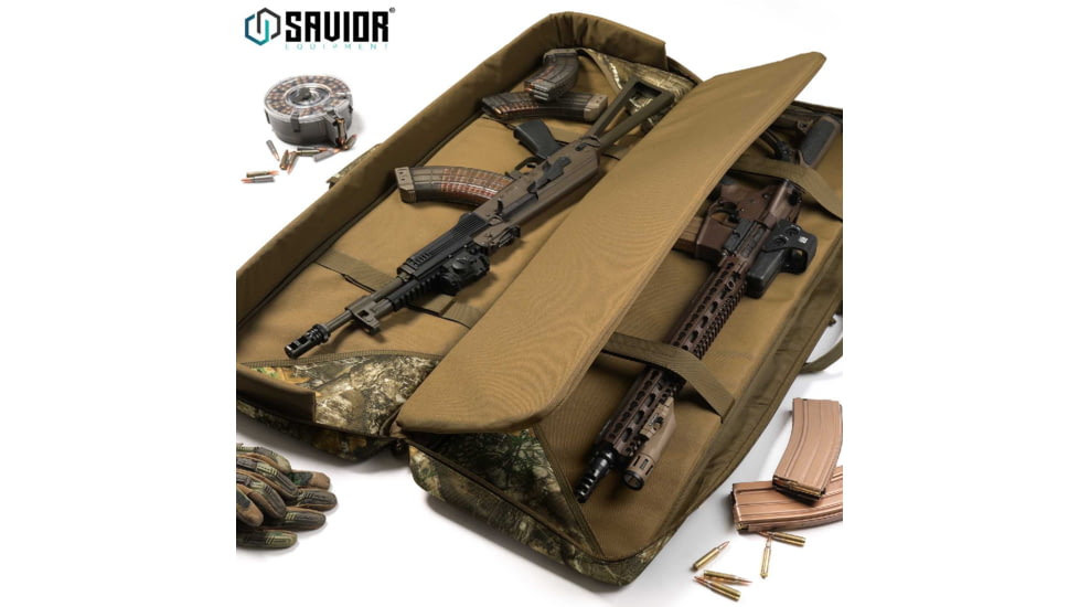 Savior Equipment American Classic Double Rifle Case, Realtree Edge, 45in L x 12in H, RB-4612DG-V1-EDGE