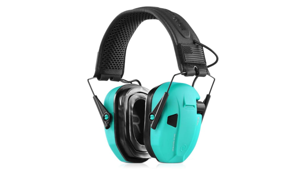 Savior Equipment Apollo Electronic Earmuffs Hearing Protection, Bright Teal, EM-APOLLO-TE