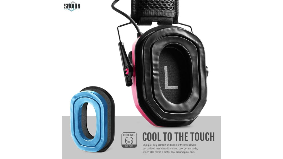 Savior Equipment Apollo Electronic Earmuffs Hearing Protection, Prison Pink, EM-APOLLO-PI