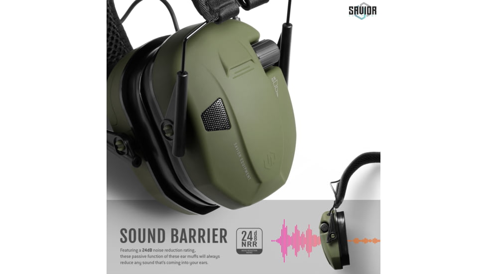 Savior Equipment Apollo Electronic Sound Suppressor, OD Green, Collapsed: 5.5 x 5.5 x 4, EM-APOLLO-OG