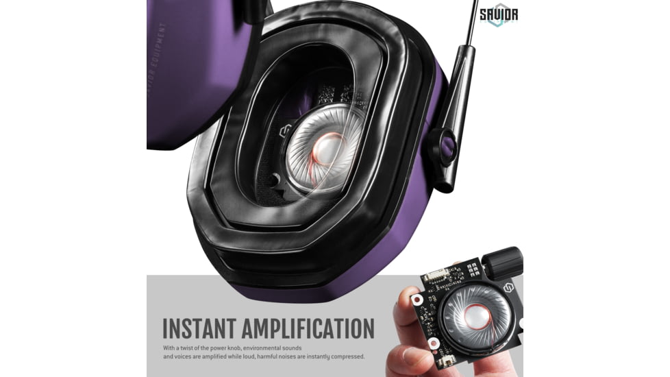 Savior Equipment Apollo Electronic Sound Suppressor, Purple, Collapsed: 5.5 x 5.5 x 4, EM-APOLLO-UR