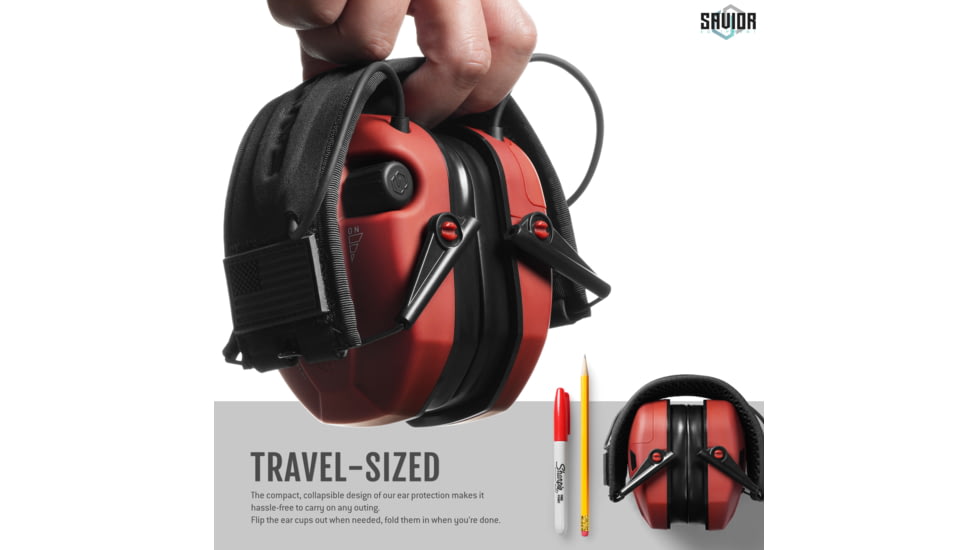 Savior Equipment Apollo Electronic Sound Suppressor, Red, Collapsed: 5.5 x 5.5 x 4, EM-APOLLO-RD