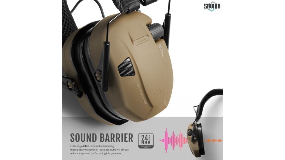 Savior Equipment Apollo Electronic Sound Suppressor, Tan, Collapsed: 5.5 x 5.5 x 4, EM-APOLLO-TN