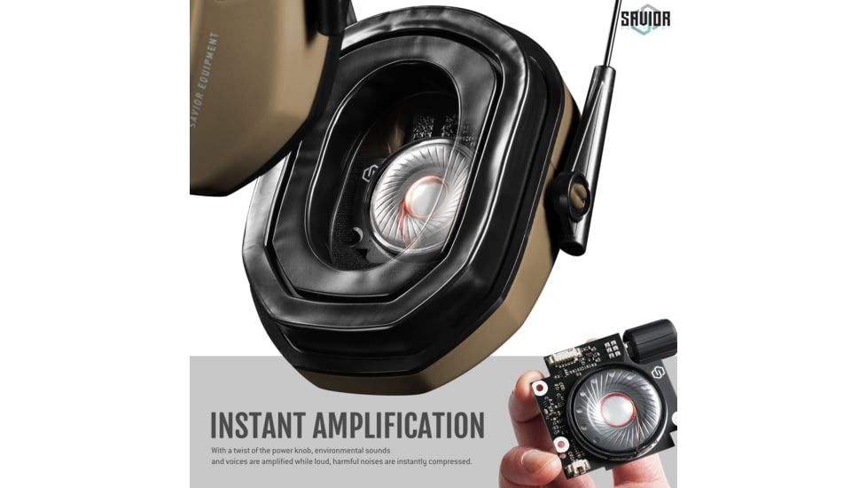 Savior Equipment Apollo Electronic Sound Suppressor, Tan, Collapsed: 5.5 x 5.5 x 4, EM-APOLLO-TN