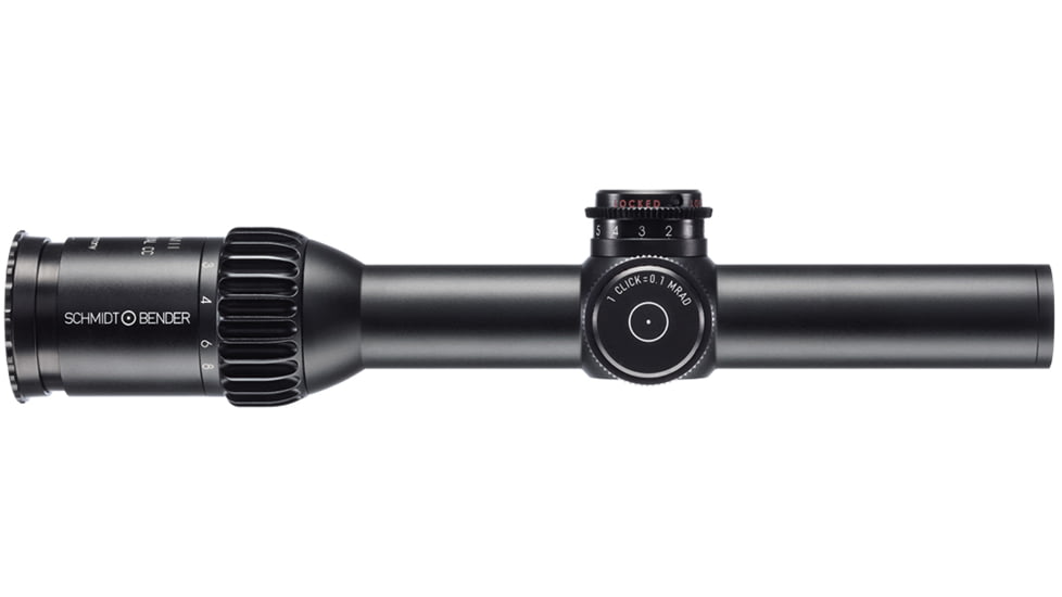 Schmidt &amp; Bender 1-8x24 PM II ShortDot Dual CC MDR-T6 1cm ccw ST,LT, More Tactical Clicks, Single Turn, Locking Turrets Zero Click, RAL8000, length 293mm / 30mm tube, 683-845-43E-K2-H2