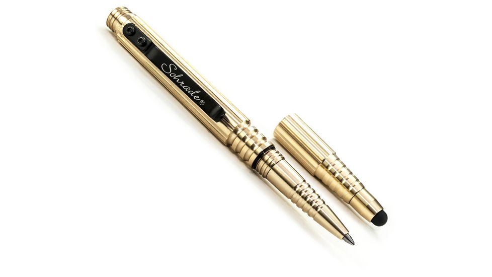 Schrade Aluminum Tacitcal Pen w/Stylus, Brown SCPEN5BRS