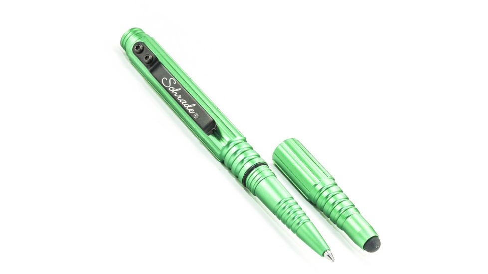 Schrade Aluminum Tacitcal Pen w/Stylus, Green SCPEN5GR