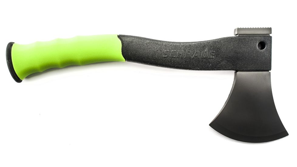 Schrade Extreme Survival Axe w/ Firestarter, Green Handle,Clam Package SCAXE2GCP