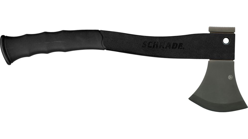 Schrade Large Axe w/Fire Striker, Rubber Handle, w/Sheath, SCAXE2L
