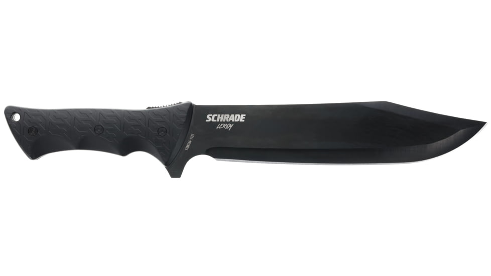 Schrade Leroy Fixed Blade Knife, AUS-8 Steel Blade, Non-Sleep Rubberized Handle, 1182516