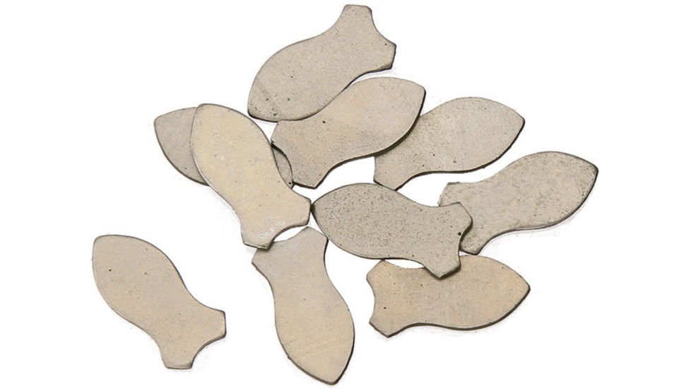 Schrade Plain Shield, Fish Design, Nickel Silver Finish, 1/2in Overall, No Embossing, Package Of 10, S452