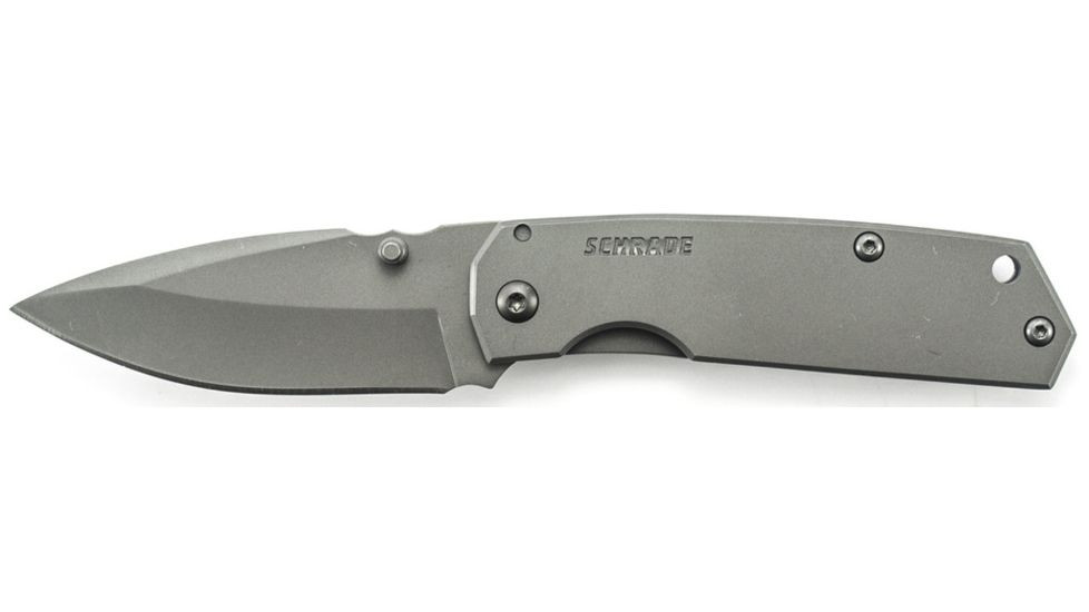 Schrade SCH303, 3.70 in, Stainless Steel Handle, Plain, SCH303M