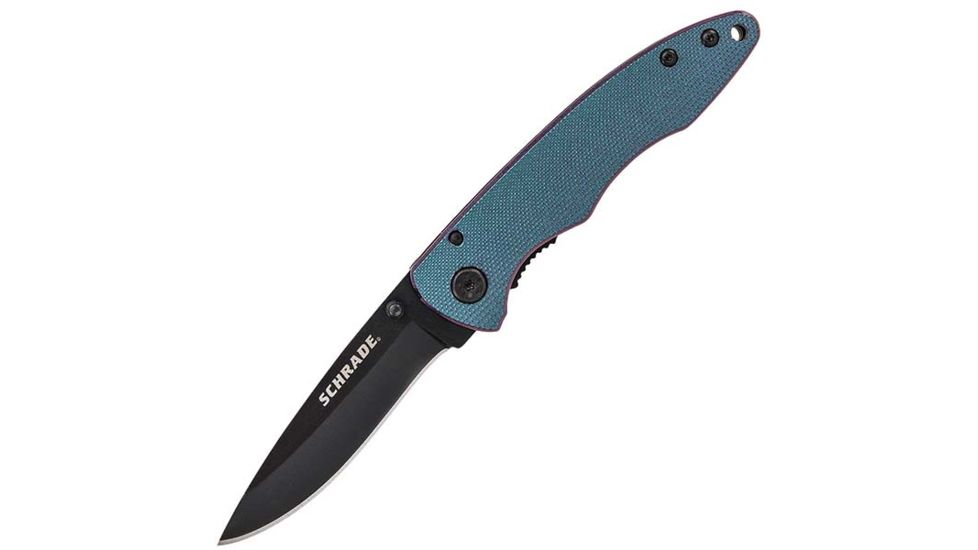 Schrade SCH401 Folding Knife,2.70in,ColorShift Aluminum Handle,Black Plain SCH401ALC