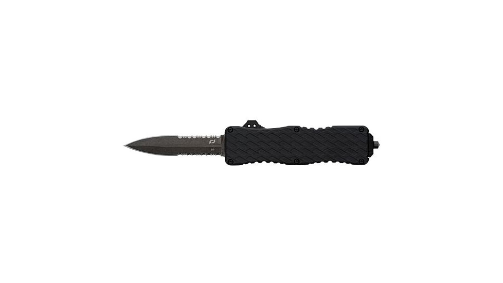 Schrade Uproar Tactical D/A OTF Automatic Folding Knife, 3in, D2 Steel, Bayonet, Aluminum Black Handle, 1237365