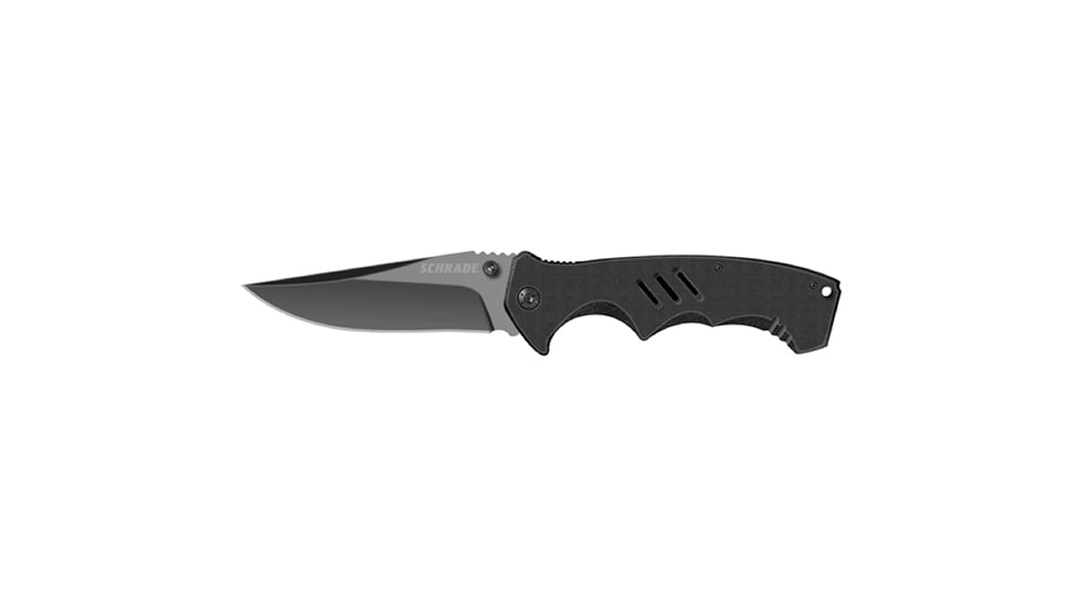 Schrade Sentiment Folding Knife, 3.83in AUS-8 Stainless Steel Blade, Black G10 Handle, Sliver, 1136031