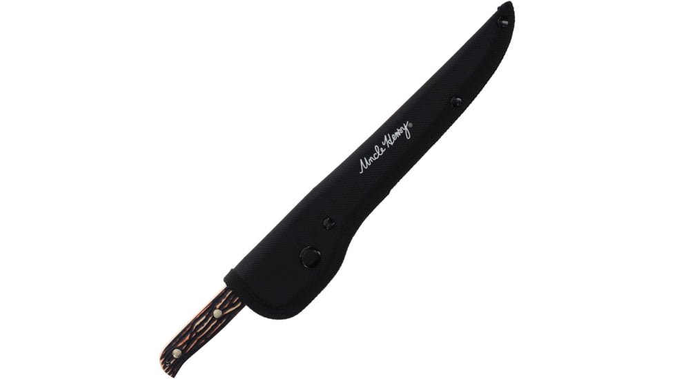 Schrade UH 7.25in Fillet &amp; Clipper Combo, 12in Overall, 7.25in Satin Stainless Fillet Blade, Staglon Handle, Nylon Belt Sheath, 1200425