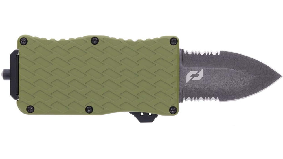 Schrade Uproar Mini D/A OTF Knife, 1.9in Dagger Point OD Green/Stainless Steel, 1159306