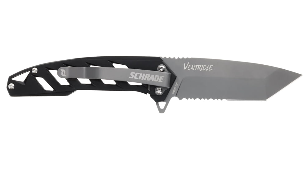 Schrade Ventricle Tanto Folding Knife, AUS-10 Steel, Aluminum Handle, CLR, 1159322