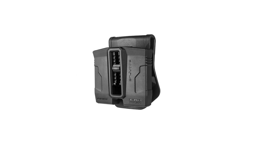 Scorpus Double Magazine Pouch for .45/10mm Single-Stack 1911 Steel Magazines w/ Swivel, Paddle and Belt, Black, SC-PS1911SB