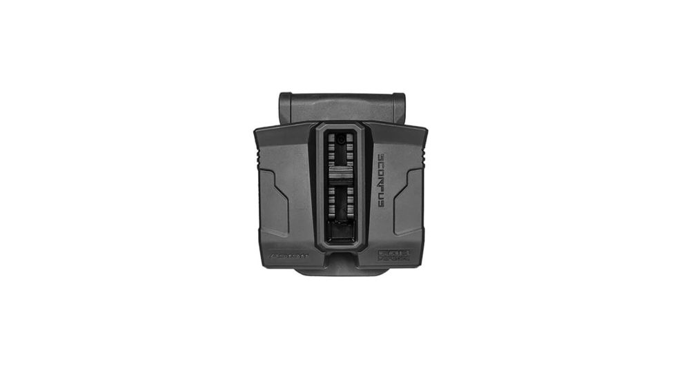 Scorpus Double Magazine Pouch for .45/10mm Single-Stack 1911 Steel Magazines w/ Swivel, Paddle and Belt, Black, SC-PS1911SB