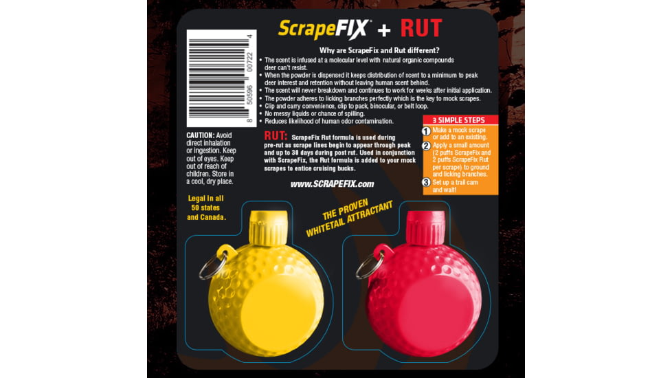 ScrapeFix Combo Kit Attractant Powder, Red/Yellow, SF-COMBO