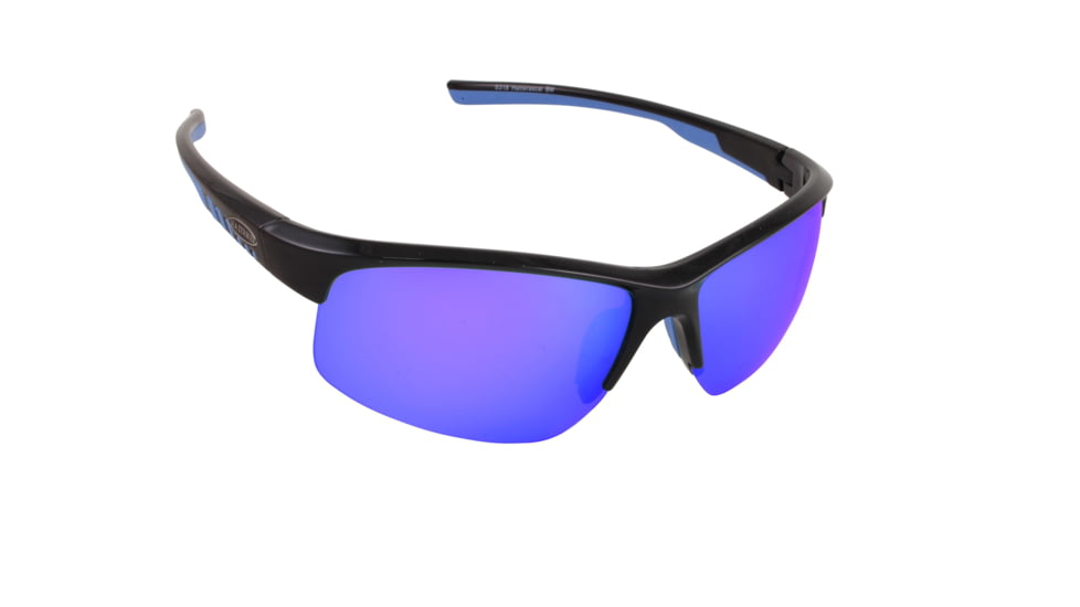 Sea Striker Hatterascal Sunglasses Black Frame Blue Mirror Polarized Lenses, 31801