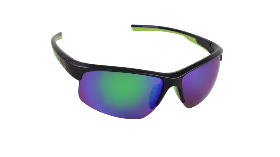 Sea Striker Hatterascal Sunglasses Black Frame Green Mirror Polarized Lenses, 31901