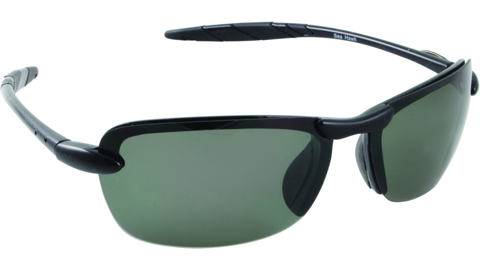 Sea Striker Sea Hawk Sunglasses Black Frame/Grey Mirror Polarized Lenses, 32901