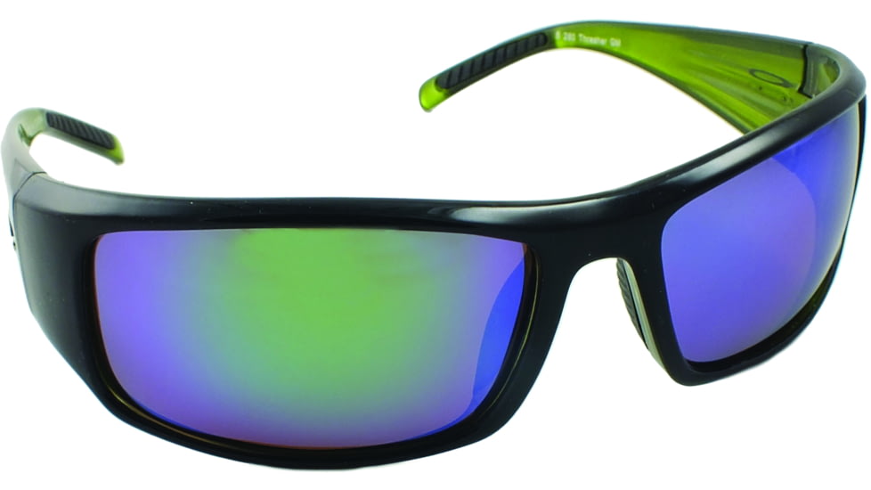 Sea Striker Thresher Sunglasses Black Frame/Grn Mirror/Brn Polarized Lenses, 280