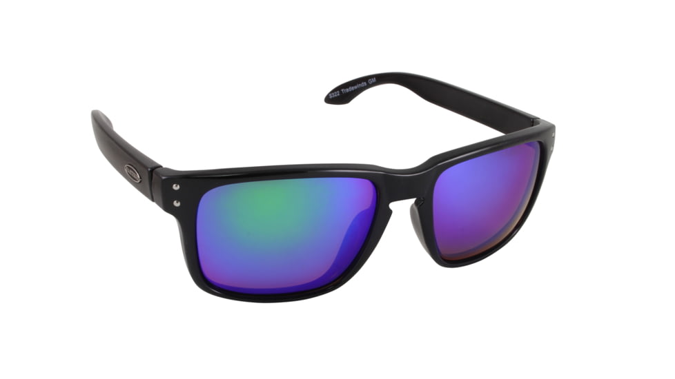 Sea Striker Tradewinds Sunglasses Black Frame Green Mirror Polarized Lenses, 32201