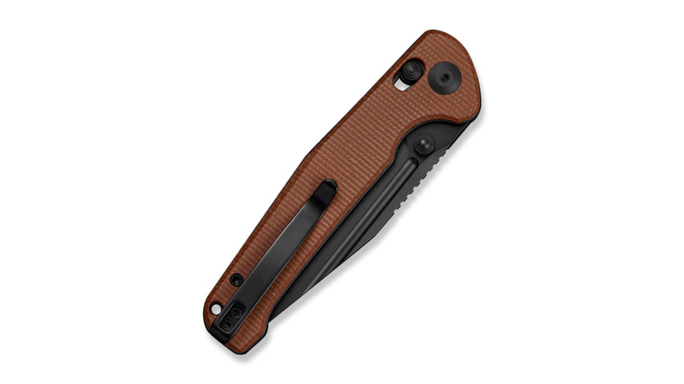 SENCUT Glenspar Thumb Stud &amp; Crossbar Lock Knife Brown Canvas Micarta Handle 3.45inch Black 9cr18mov Blade
