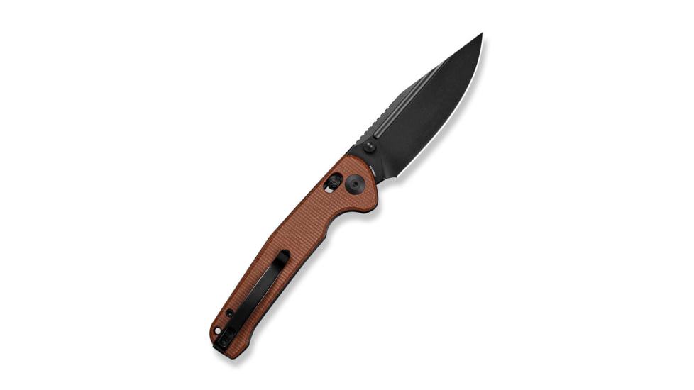 SENCUT Glenspar Thumb Stud &amp; Crossbar Lock Knife Brown Canvas Micarta Handle 3.45inch Black 9cr18mov Blade