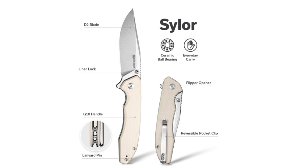 SENCUT Sylor Linerlock Ivory G10