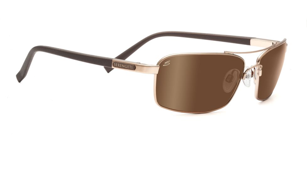 Serengeti Pareto Sunglasses - Satin Gold Frame, Polar PhD Drivers Gold Lenses 7571