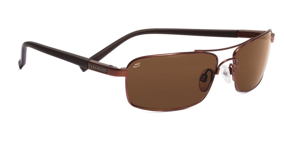 Serengeti Pareto Sunglasses - Shiny Light Brown Frame, Polar PhD Drivers Lenses 7572