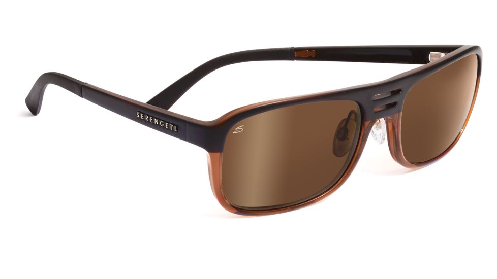 Serengeti Volterra Sunglasses - Shiny Silver/Black Ivory Frame, 555nm Polarized Lenses 7595