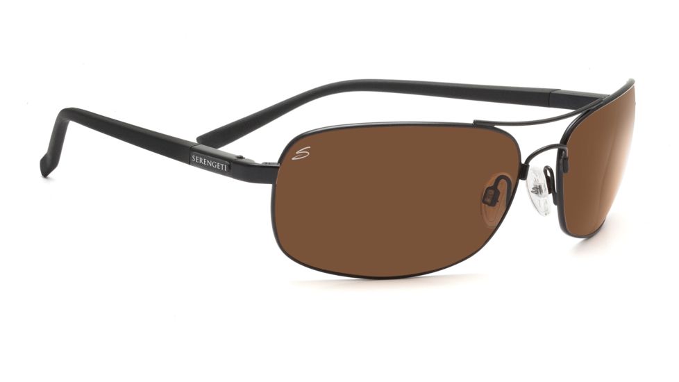 Serengeti Nico Sunglasses - Satin Black/Shiny Dark Tort Frame, Drivers Lenses 7646