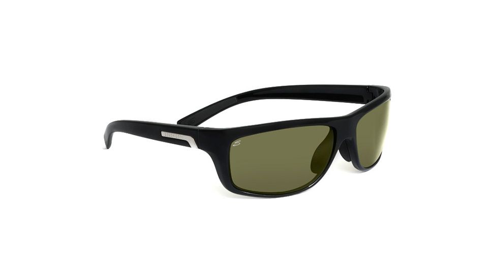 Serengeti Assisi Sunglasses Shiny Black Frame Polar Phd 555nm Lenses 7615