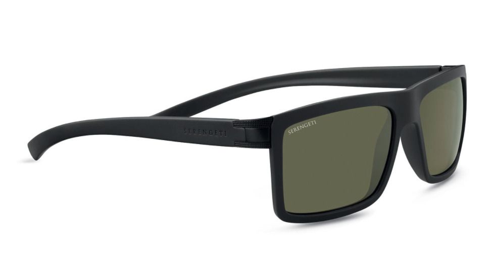 Serengeti Brera Single Vision Prescription Sunglasses, Sanded Black / Satin Black Frame, Polarized, Photochromic, 8543SV