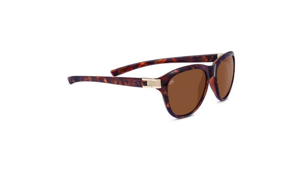 Serengeti Elba Single Vision Prescription Sunglasses, Shiny Red Moss Tortoise/Satin Brass Frame, 8330SV