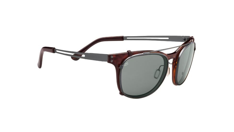 Serengeti Enzo Single Vision Prescription Sunglasses, Shiny Dark Tortoise Frame, Polarized, Photochromic, 8083SV
