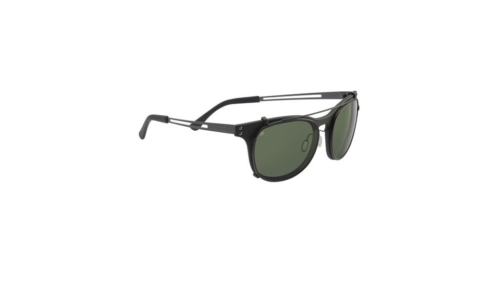 Serengeti Enzo Single Vision Prescription Sunglasses, Satin Black Frame, Polarized, Photochromic, 8060SV