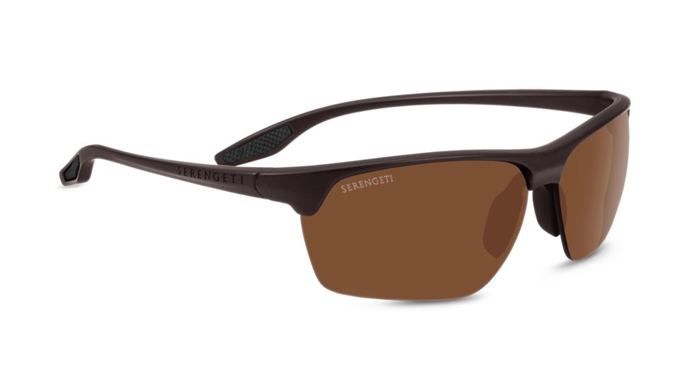 Serengeti Linosa Sunglasses, Sanded Dark Brown, Polar PhD Drivers, 8509